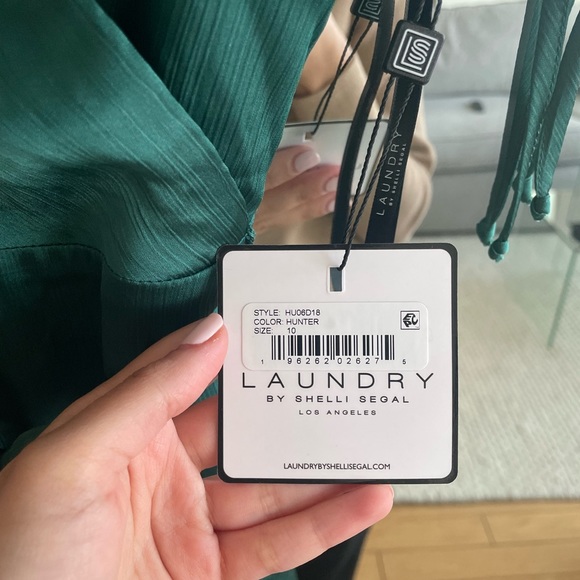 Laundry By Shelli Segal Womens Wrap Cocktail Dress, Green - Picture 7 of 10